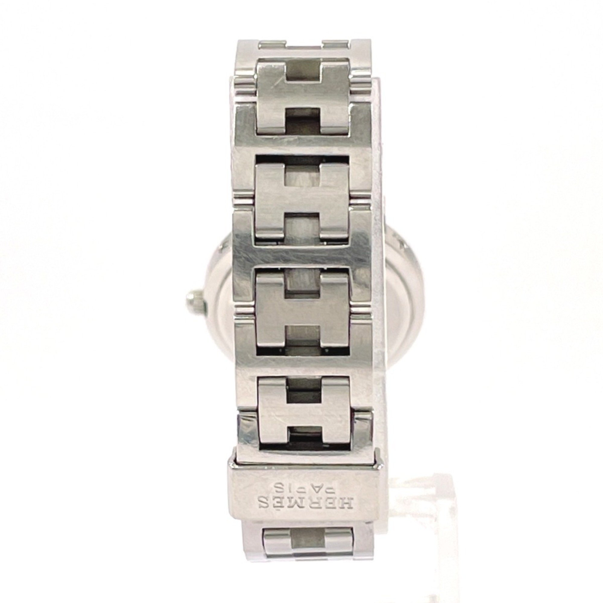 HERMES Clipper CL4.210 Watch Stainless Steel/Stainless Steel Silver Quartz White Dial Women's