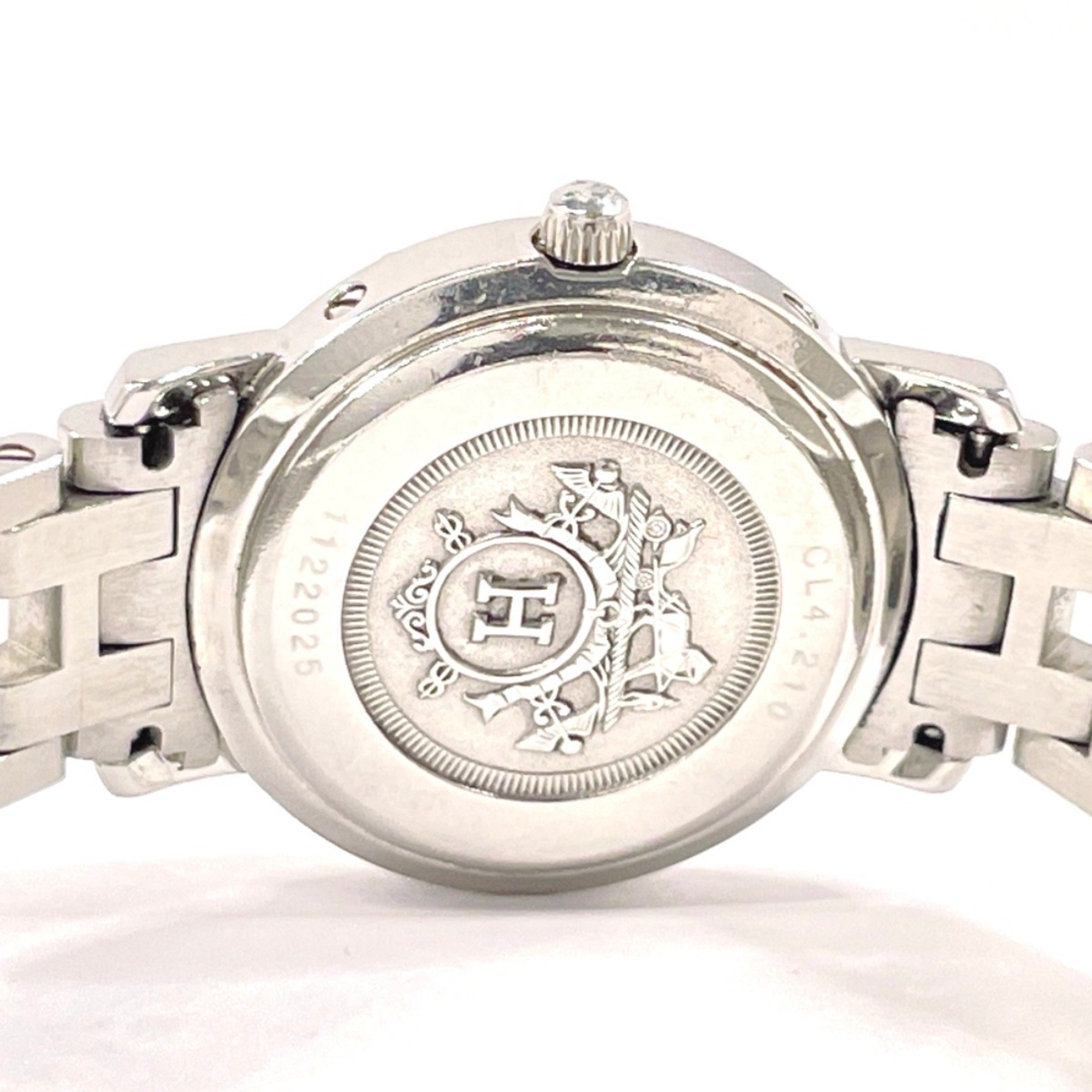 HERMES Clipper CL4.210 Watch Stainless Steel/Stainless Steel Silver Quartz White Dial Women's