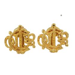 Christian Dior Earrings Emblem GP Plated Gold Women's
