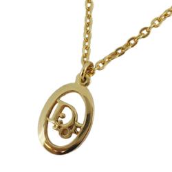 Christian Dior Necklace Oval GP Plated Gold Women's