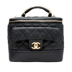 CHANEL Chanel Matelasse Vanity Chain Shoulder Black G Hardware Caviar Skin Women's Men's Bag