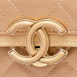 CHANEL Chanel Chain Wallet AP0424 Shoulder Bag Beige/Matte Gold Metallic Calf/Lamb D112 Women's Men's Bags