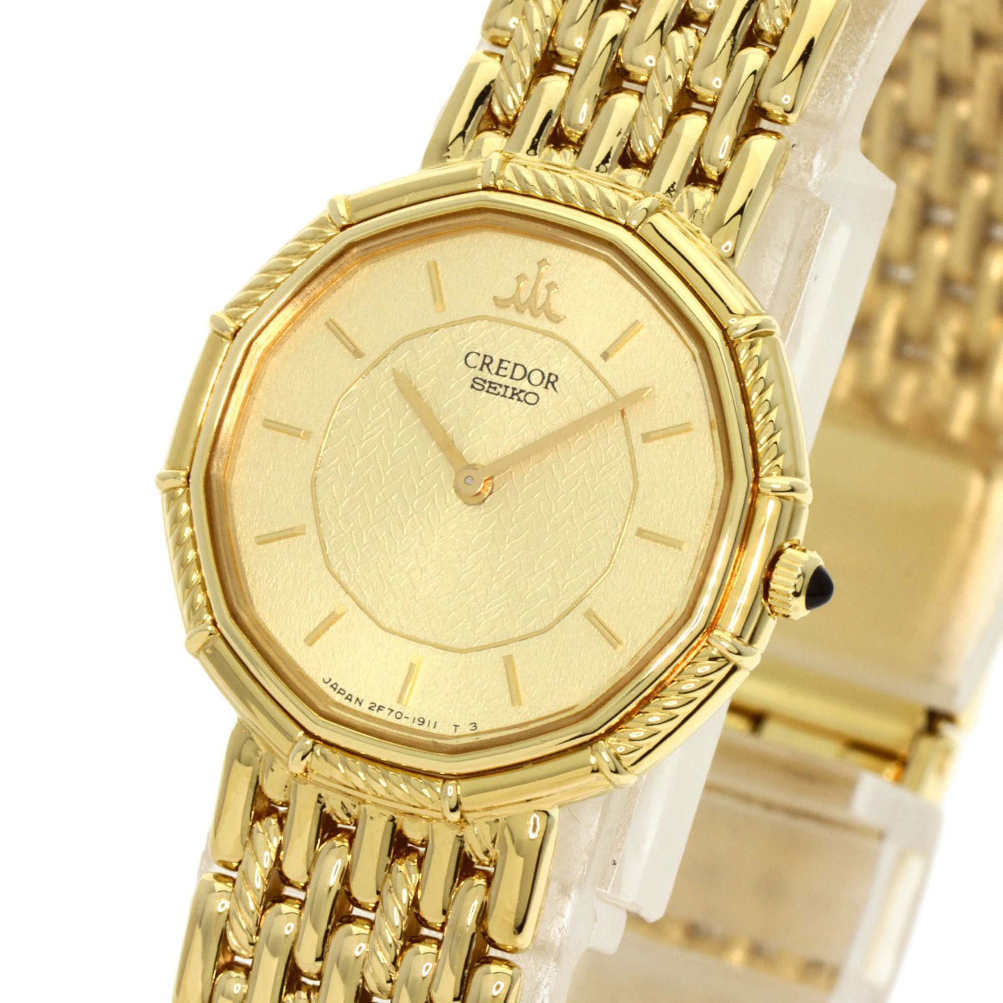 Seiko Credor 2F70 Watch K18 Yellow Gold K18YG Ladies SEIKO