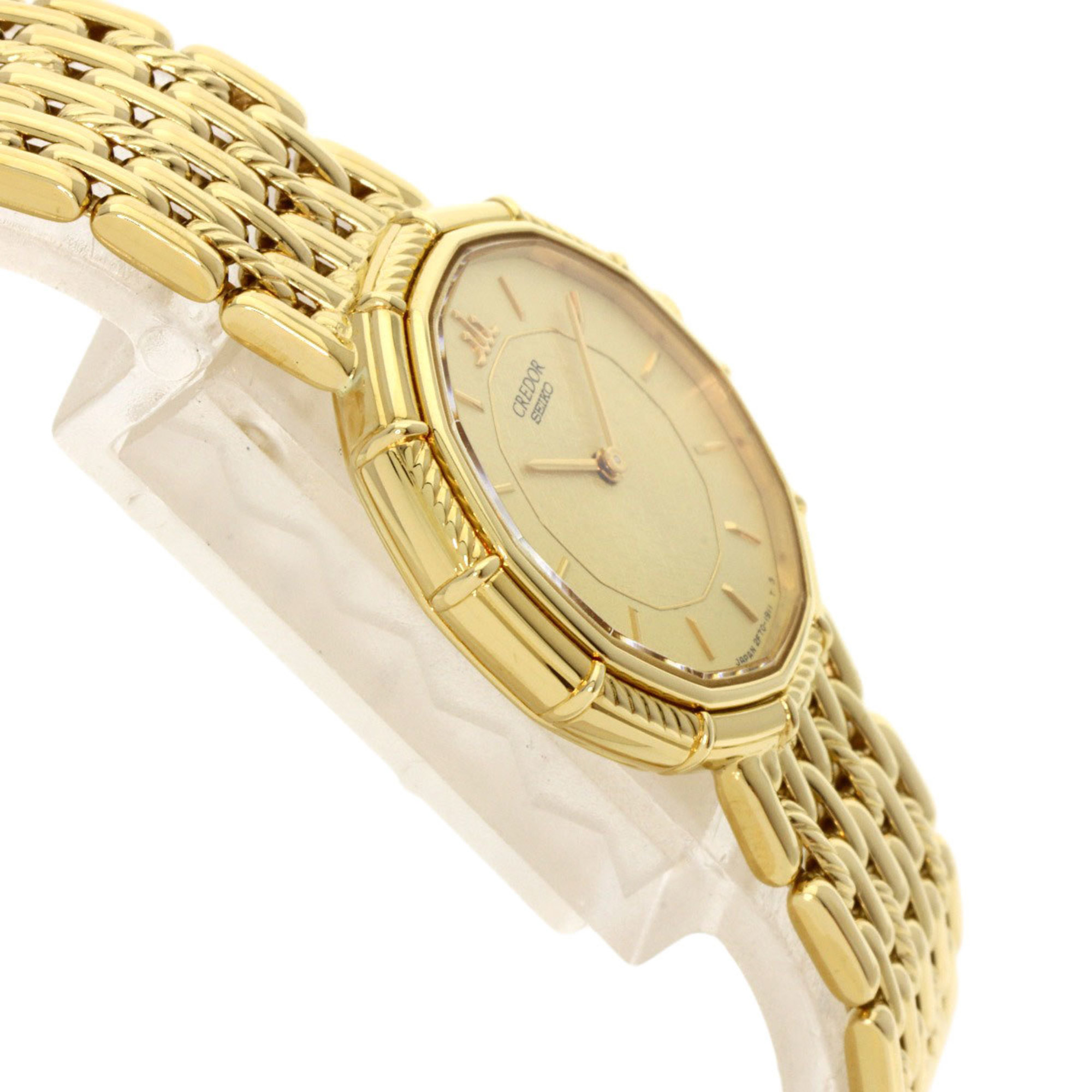 Seiko Credor 2F70 Watch K18 Yellow Gold K18YG Ladies SEIKO