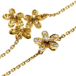 Van Cleef & Arpels Socrates 3 Flower Diamond Necklace K18 Yellow Gold Women's