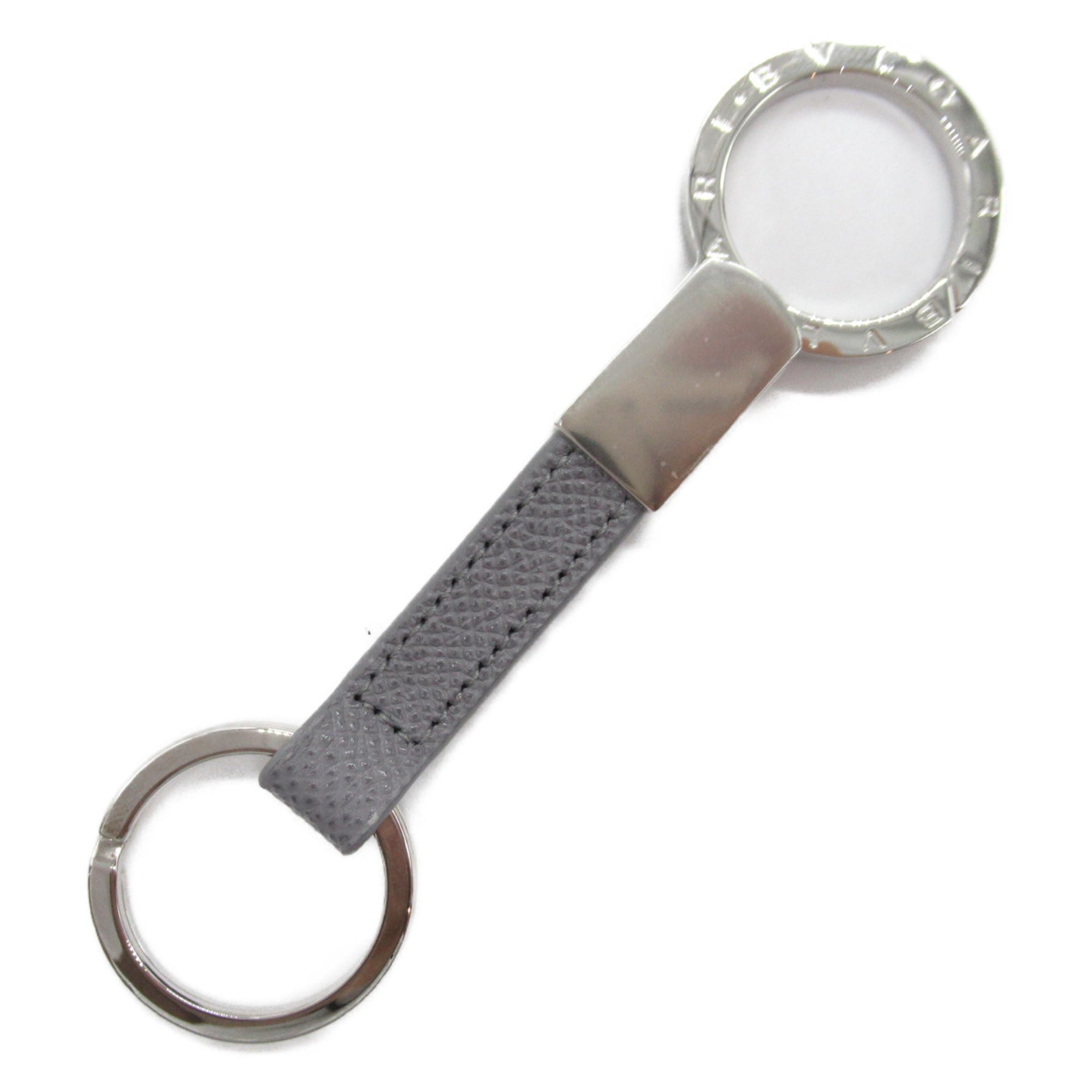 BVLGARI Key ring Gray Calfskin (cowhide) 286888