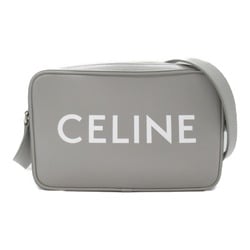 CELINE Medium Messenger Bag Shoulder Bag Gray leather