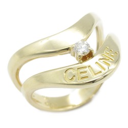 CELINE Logo Ring Clear K18 (Yellow Gold) Clear