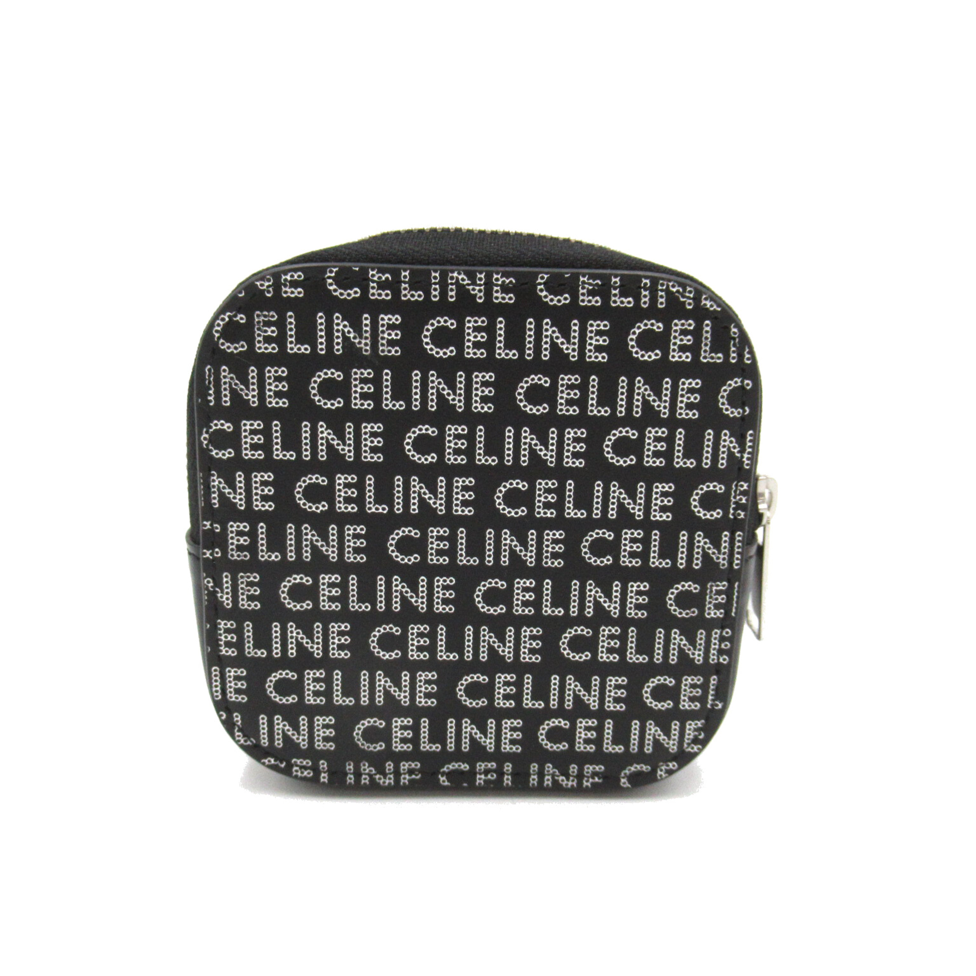 CELINE coin purse Black leather 10K743FGH38SI