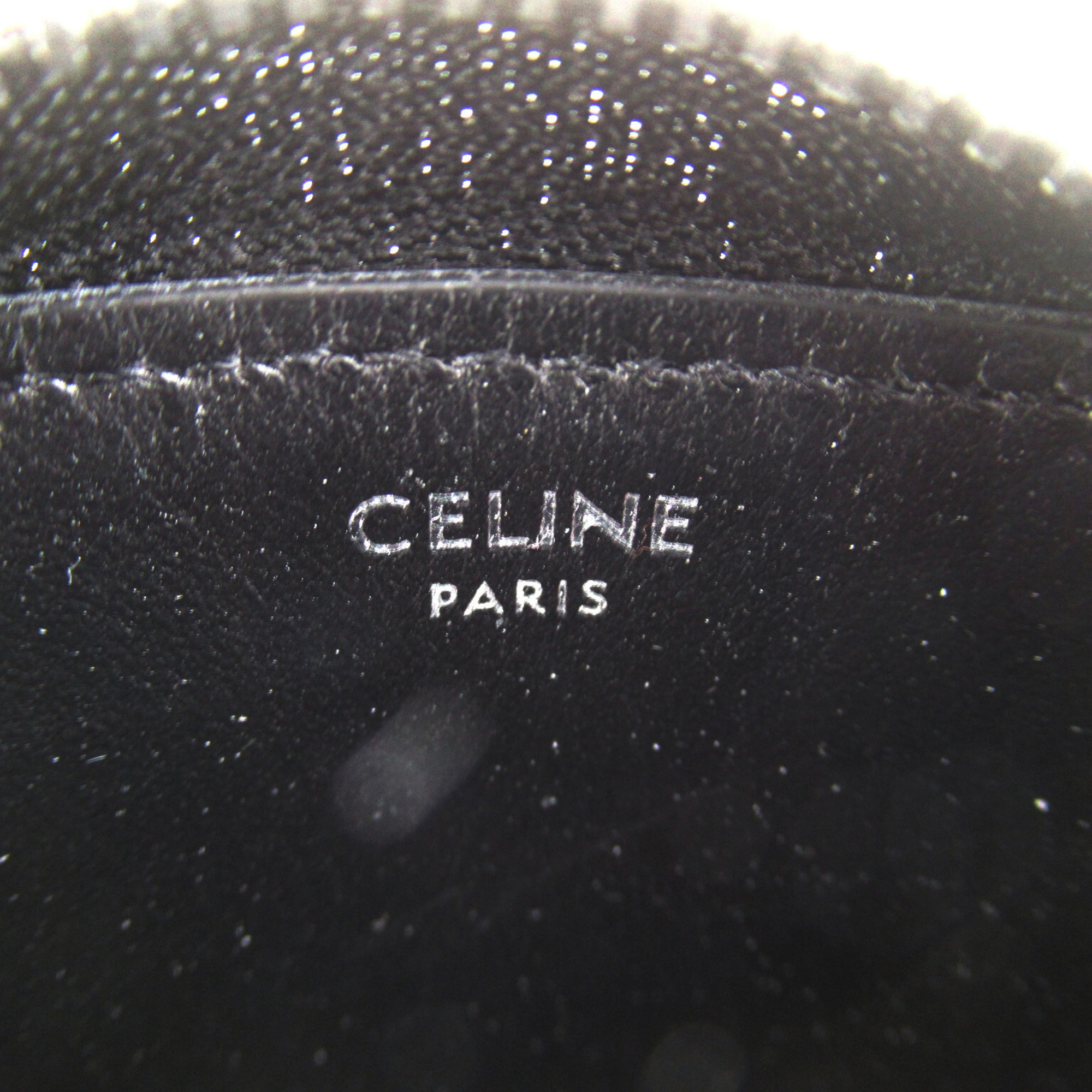 CELINE coin purse Black leather 10K743FGH38SI