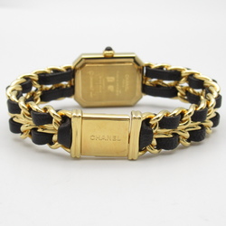 CHANEL Premiere L Wrist Watch H0001 Quartz Black Gold Plated Leather belt H0001