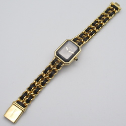 CHANEL Premiere L Wrist Watch H0001 Quartz Black Gold Plated Leather belt H0001