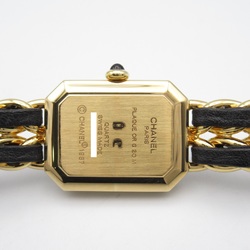 CHANEL Premiere L Wrist Watch H0001 Quartz Black Gold Plated Leather belt H0001