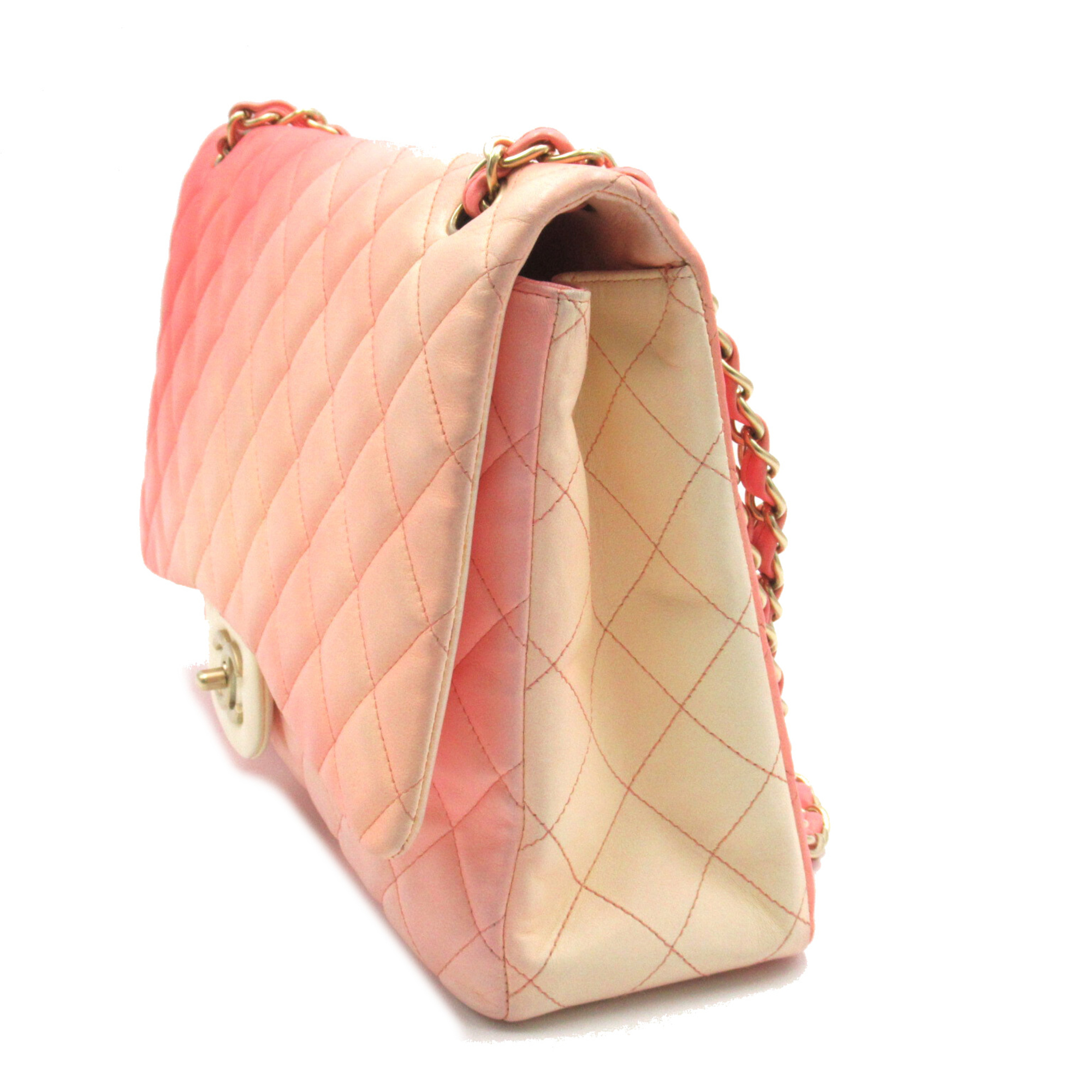 CHANEL Deca Materasse Chain Shoulder Pink Pink gradation leather