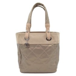 CHANEL Paris Biarritz Tote PM Tote Bag Gold canvas Coated canvas