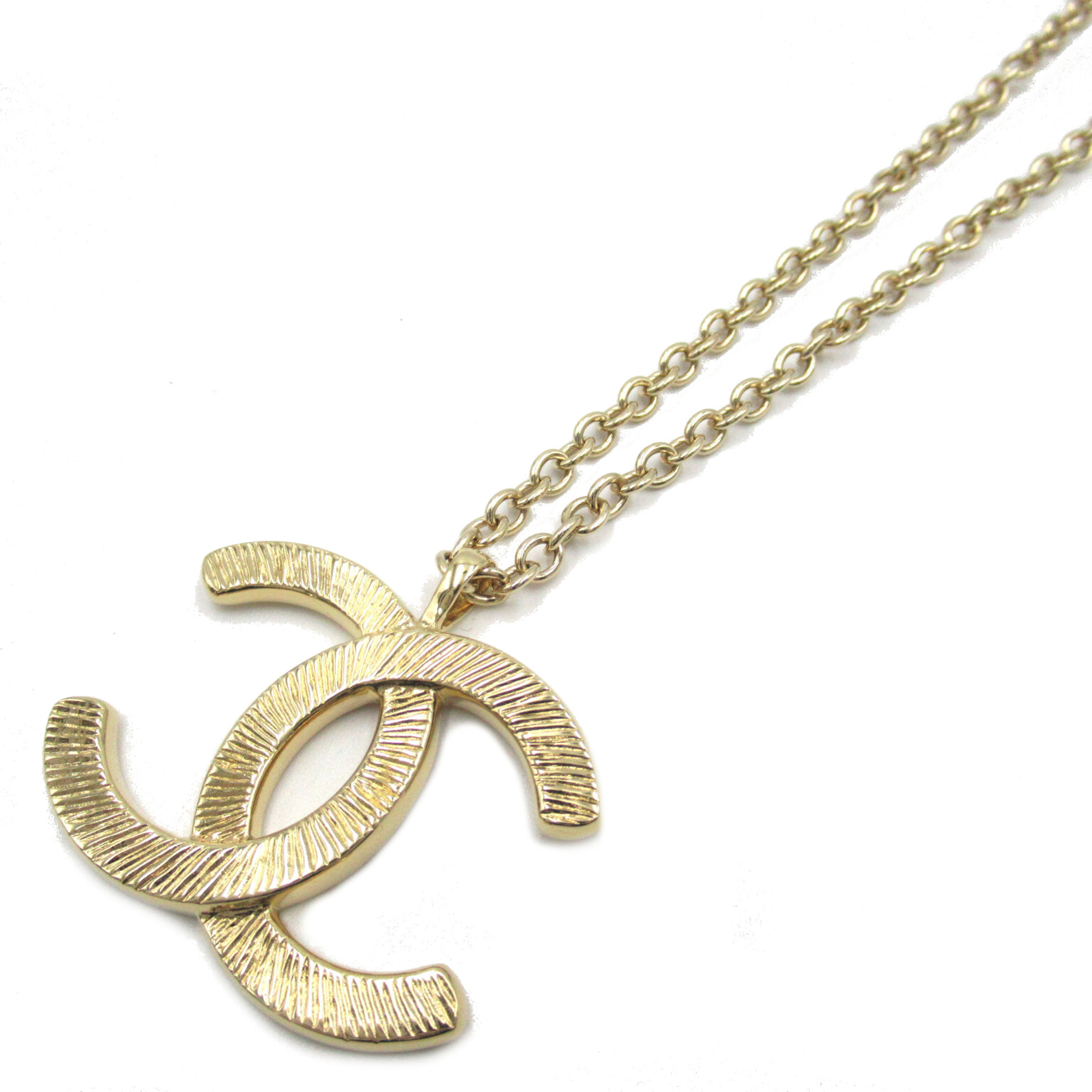 CHANEL COCO Mark Long Necklace Gold Gold Plated Gold