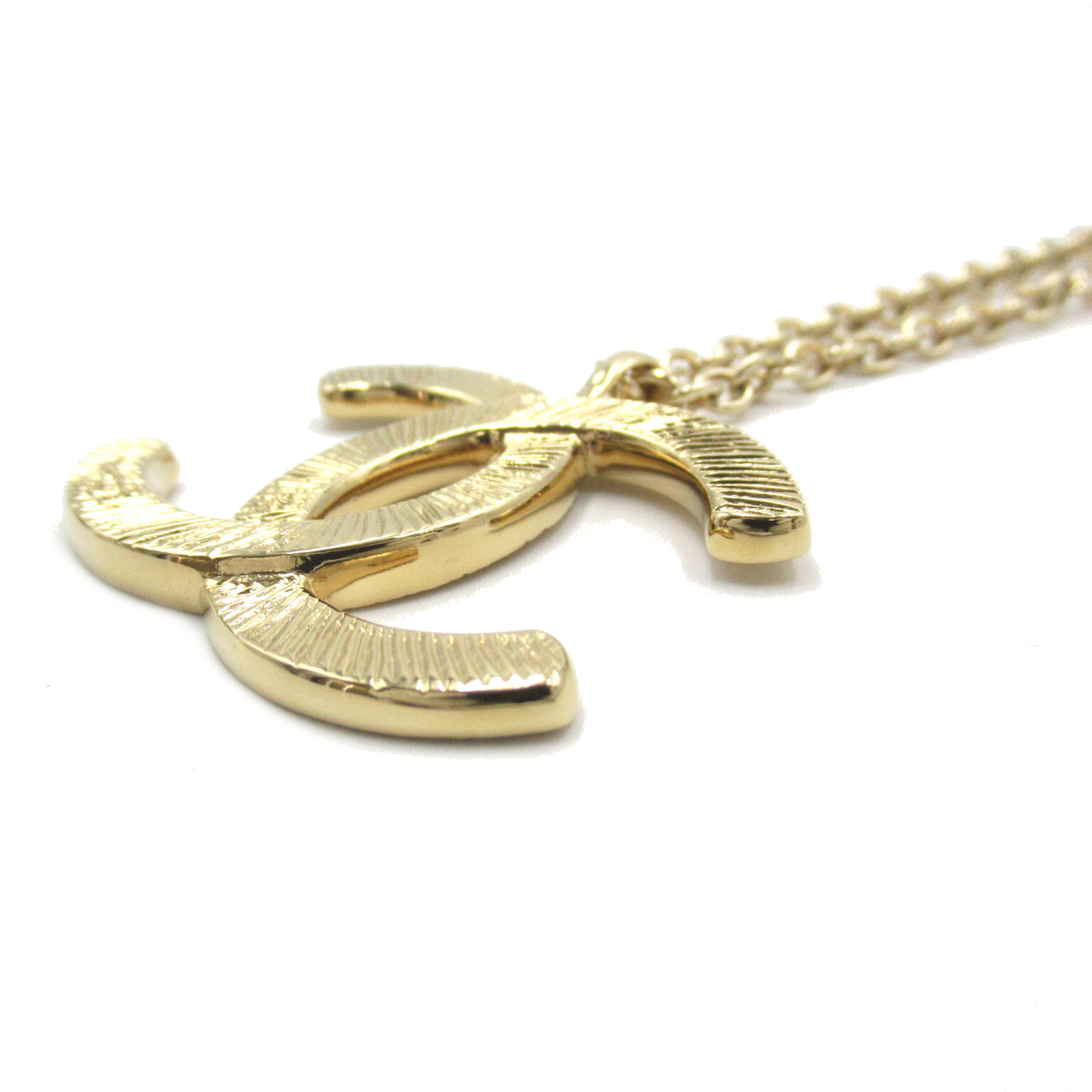 CHANEL COCO Mark Long Necklace Gold Gold Plated Gold