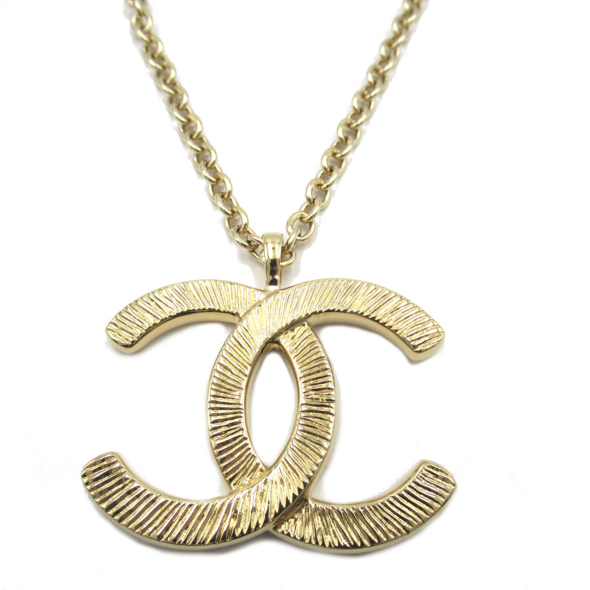 CHANEL COCO Mark Long Necklace Gold Gold Plated Gold