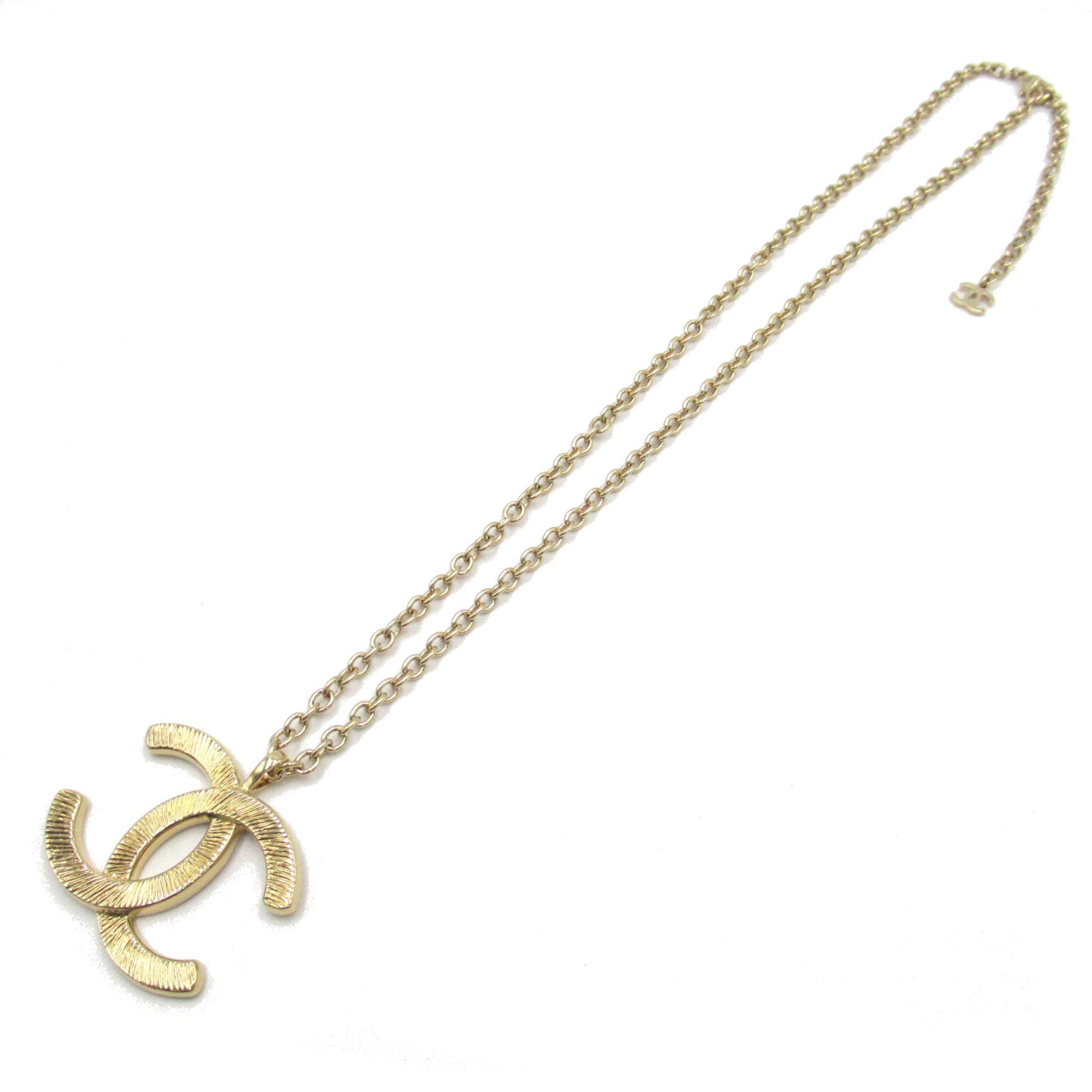 CHANEL COCO Mark Long Necklace Gold Gold Plated Gold