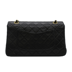 CHANEL Matelasse Double Flap ChainShoulder Black Lambskin (sheep leather) A01112