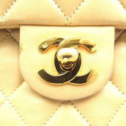 CHANEL Mini Materasse Chain Shoulder Beige Lambskin (sheep leather)