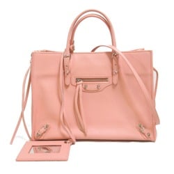 BALENCIAGA The Paper handbag Pink leather 370926