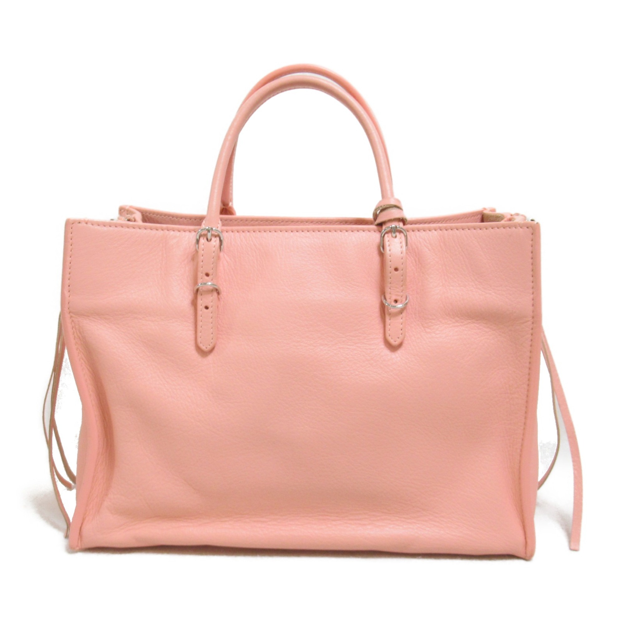 BALENCIAGA The Paper handbag Pink leather 370926