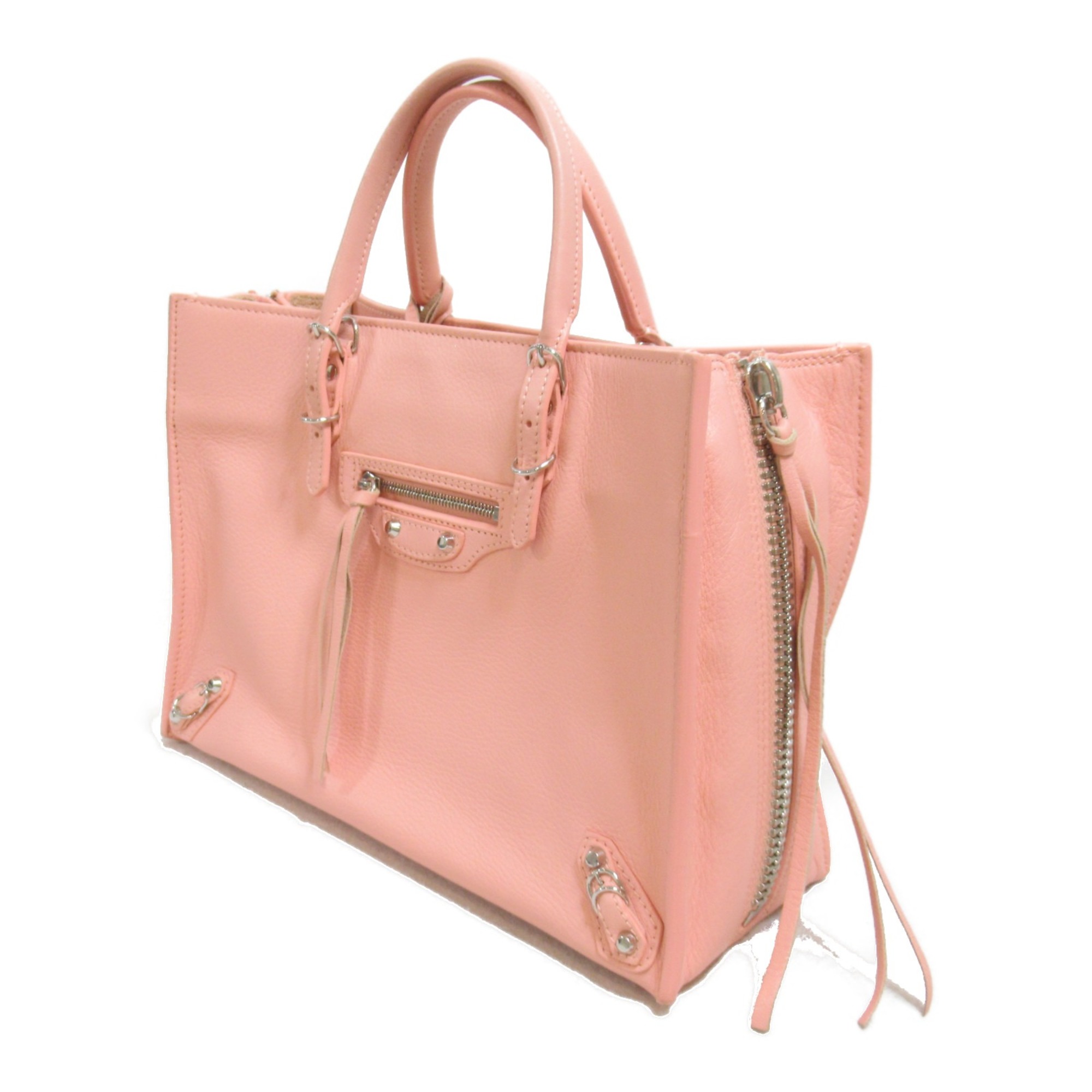 BALENCIAGA The Paper handbag Pink leather 370926