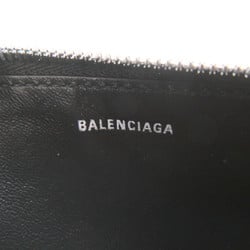 BALENCIAGA Monaco Long Coin & Card Holder Black leather Arena lambskin 7665752AAS81000