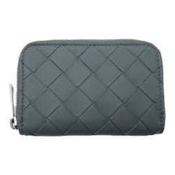 BOTTEGA VENETA Intrecciato coin purse Green dark blue leather