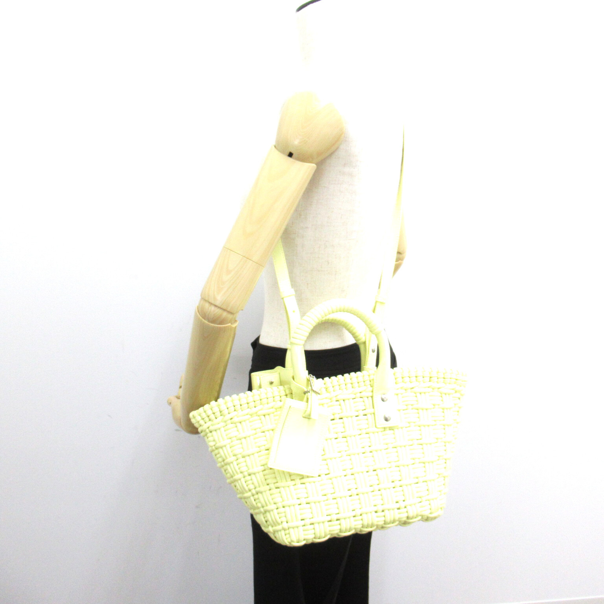 BALENCIAGA Bistro Bucket XS Yellow Polyurethane 371342