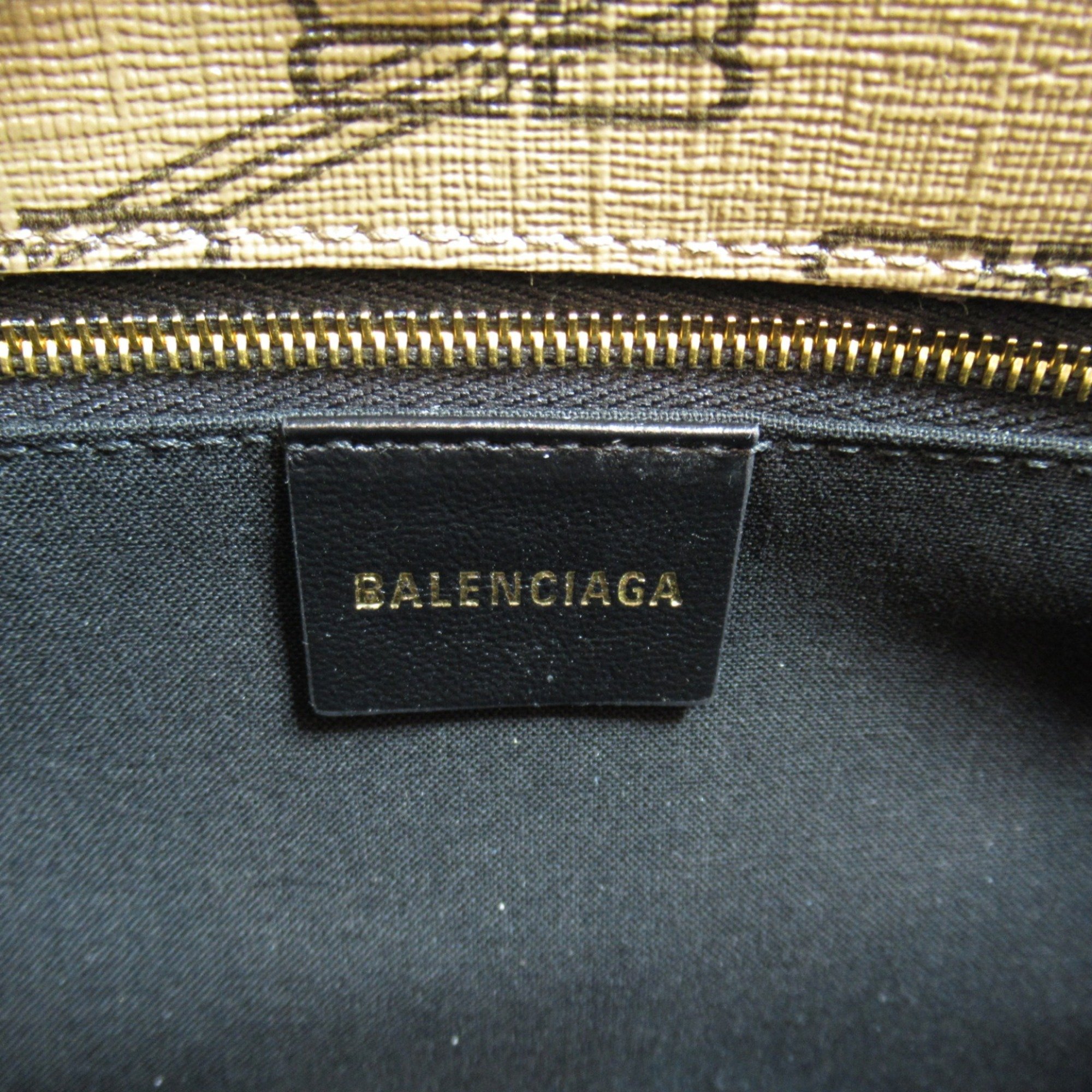 BALENCIAGA Signature 2way Shoulder Bag Brown Beige PVC coated canvas 702699210DH2762