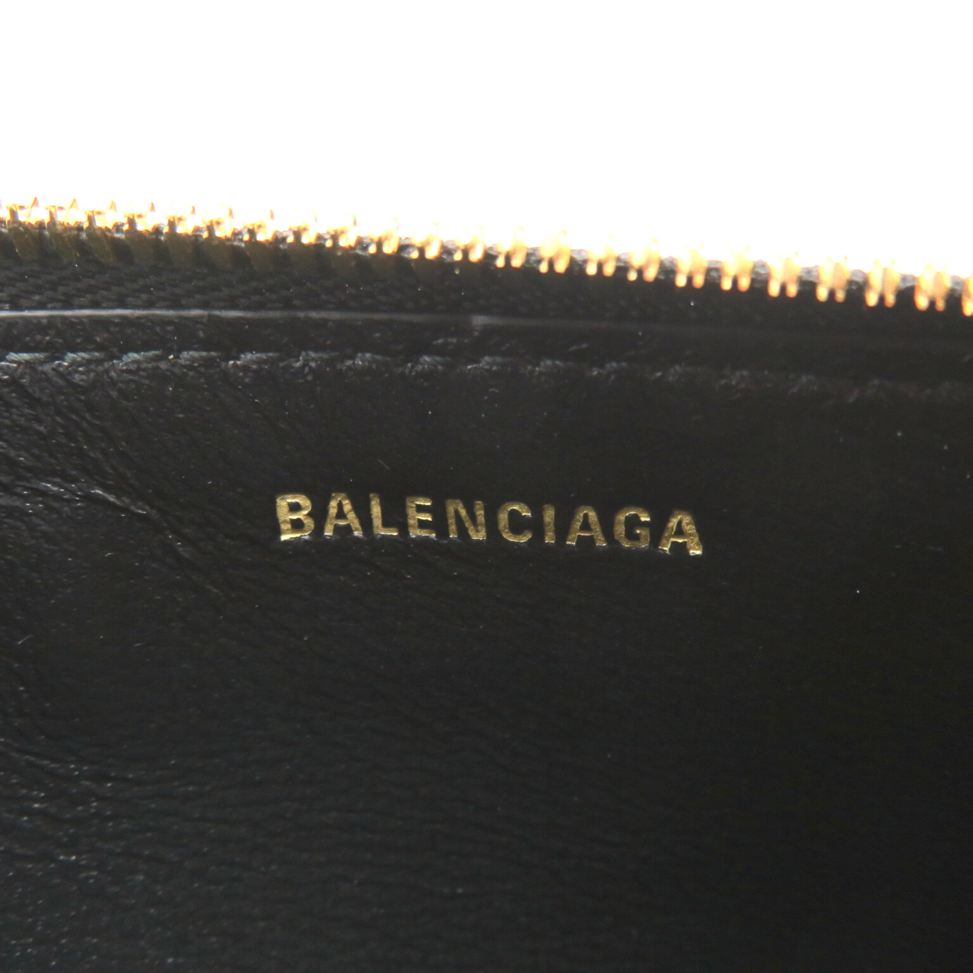 BALENCIAGA Cash Long Coin & Card Holder Black leather 6371302AAXQ1000