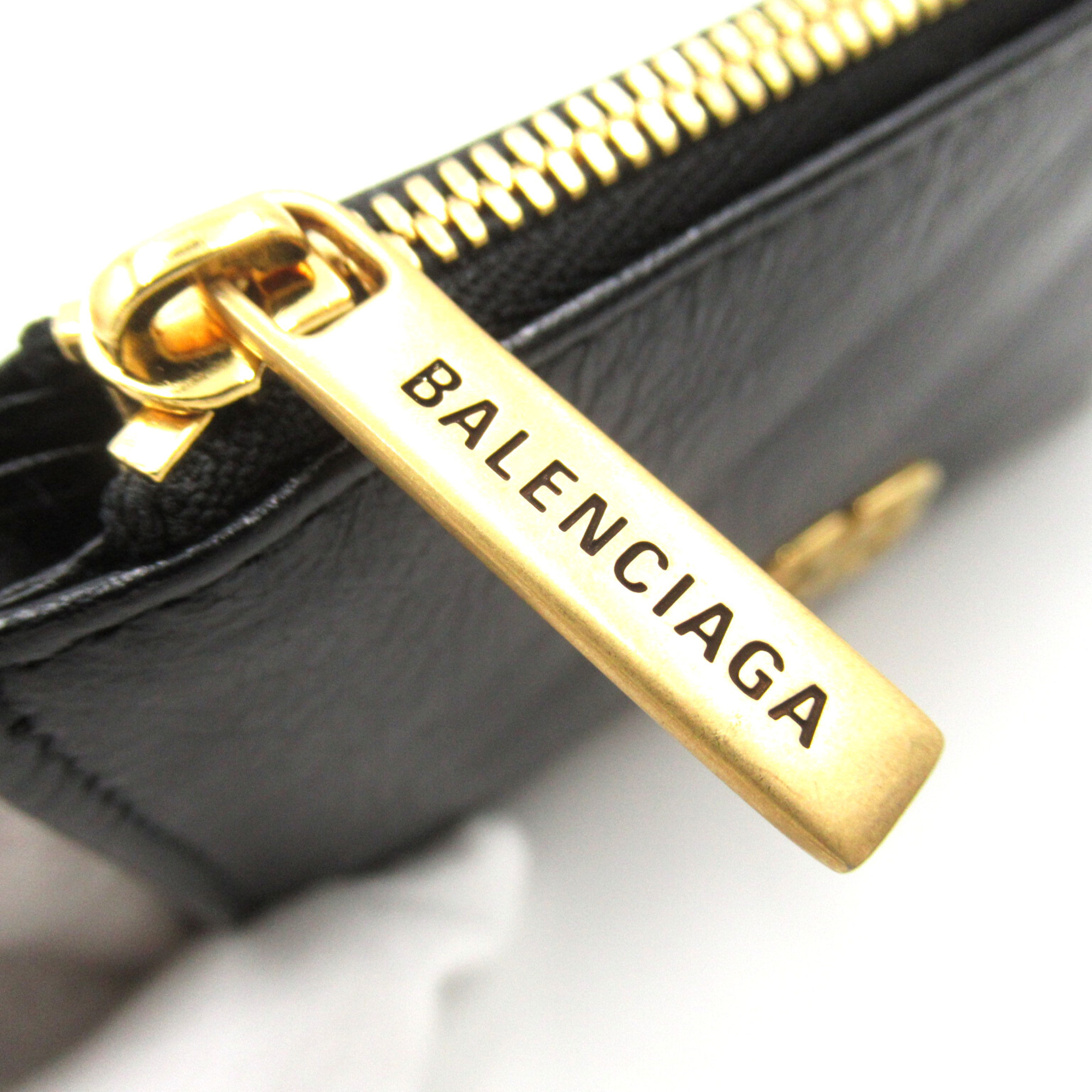 BALENCIAGA coin purse Black leather 7654652AAXB1000