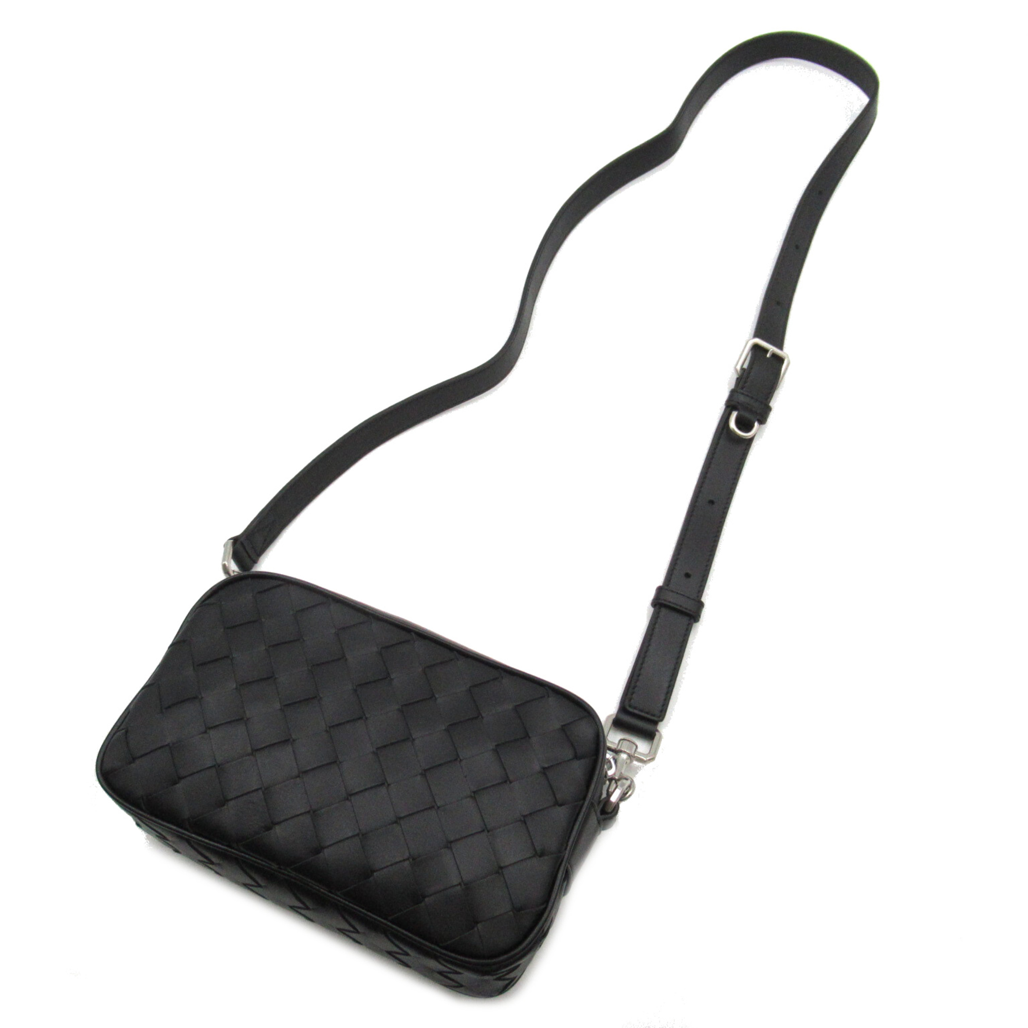 BOTTEGA VENETA Mini Intrecciato camera bag Black leather 765911V2HL18803