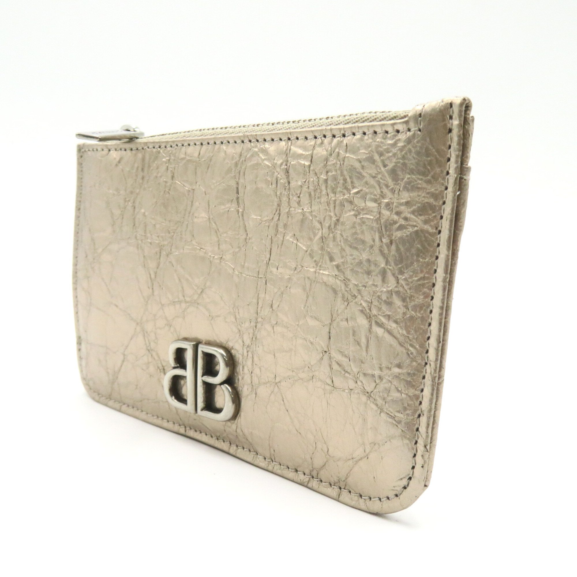 BALENCIAGA Monaco Long Coin & Card Holder Beige Stone Beige leather 7654652AA1N9706