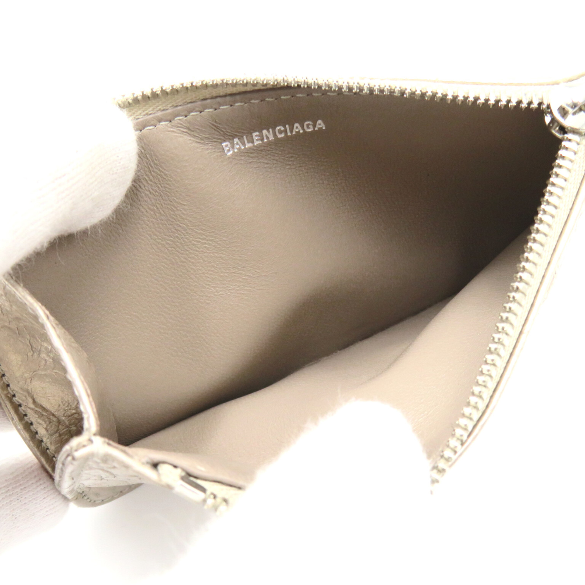 BALENCIAGA Monaco Long Coin & Card Holder Beige Stone Beige leather 7654652AA1N9706