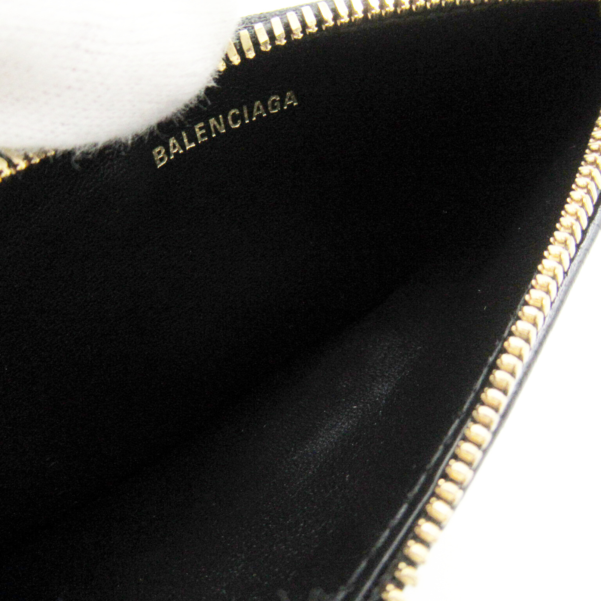 BALENCIAGA coin purse Black leather 7654652AAXB1000