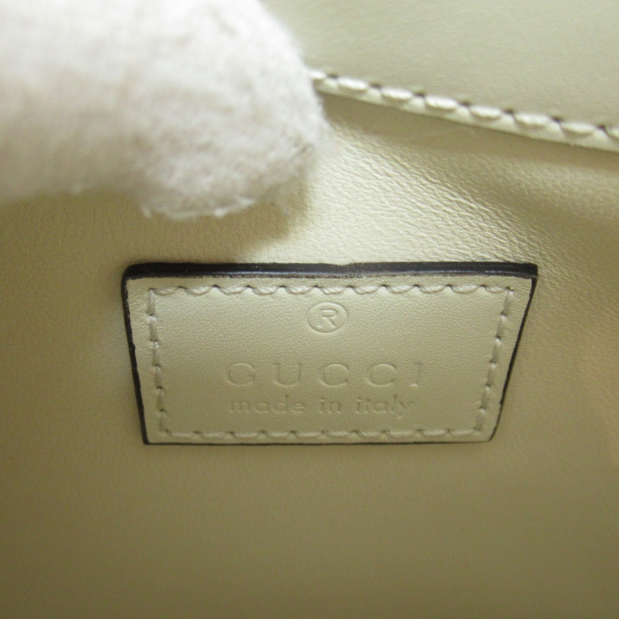 GUCCI Deco Leather Shoulder Bag ChainShoulder Bag White leather 741457AAB1Q9022