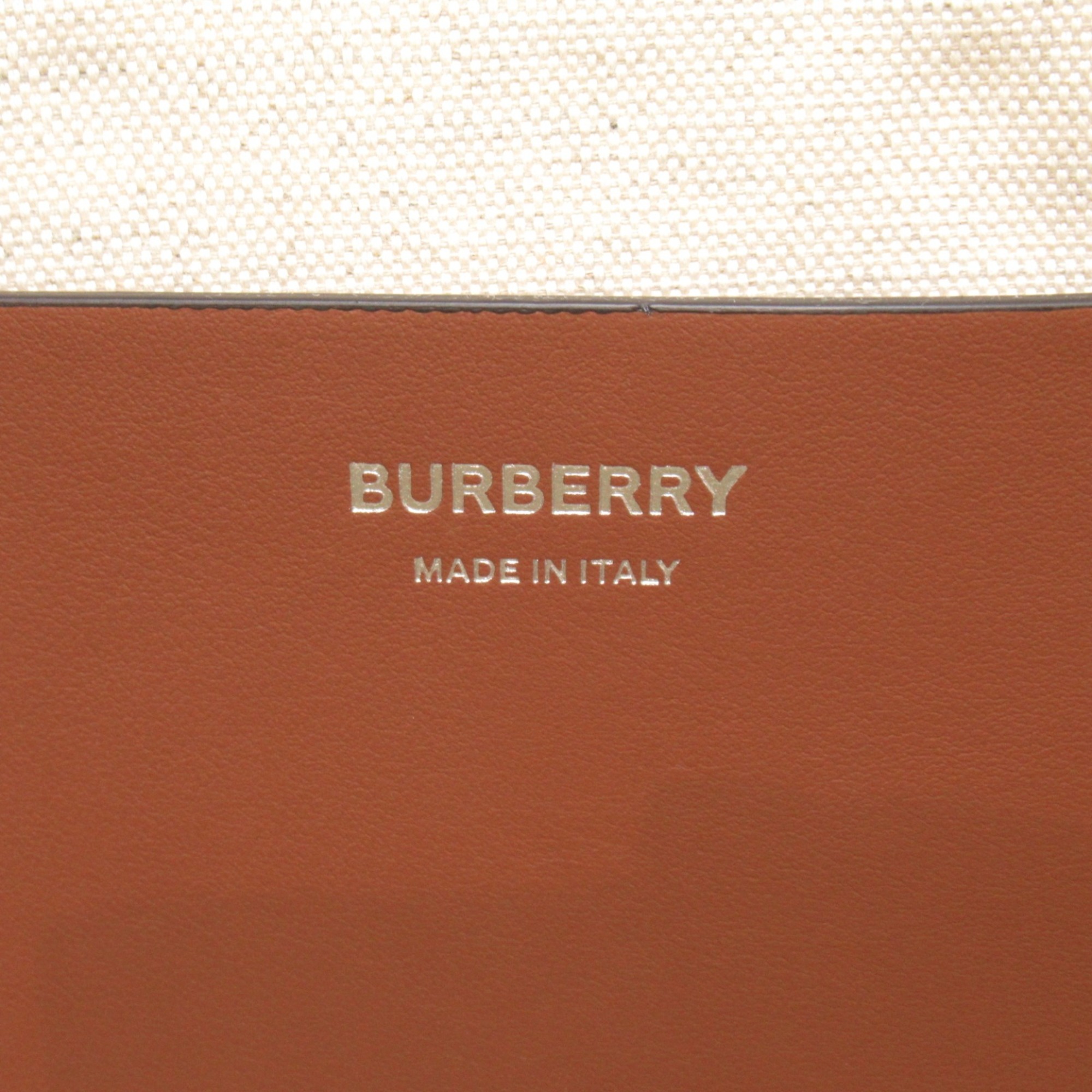 BURBERRY Tote Bag Black Brown leather canvas 8055747