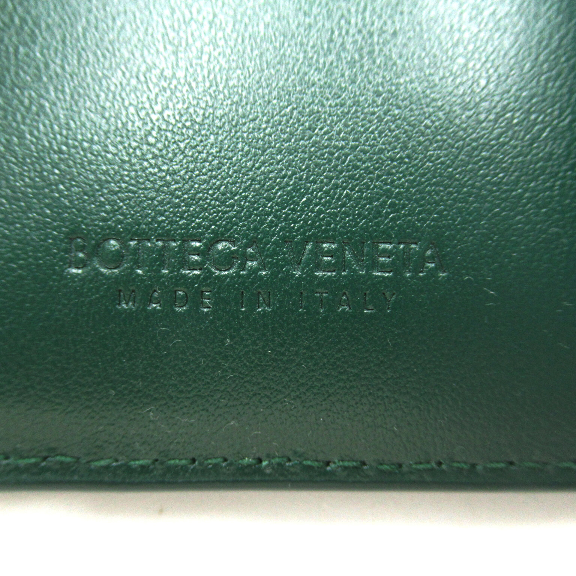 BOTTEGA VENETA Tri-fold wallet Green Lambskin (sheep leather) 750245VCQC13049