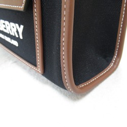 BURBERRY 2wayShoulder Bag Black /Tan canvas leather 8055749