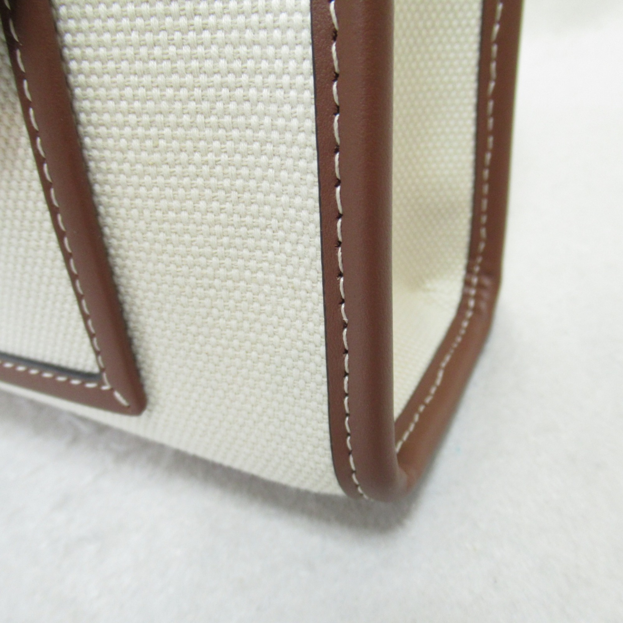 BURBERRY 2wayShoulder Bag White Brown Natural /Tan canvas leather 8044143