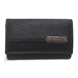 BVLGARI 6 key holders Black leather 280887GRAIN
