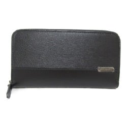 BVLGARI Round long wallet Black leather 282778GRAIN