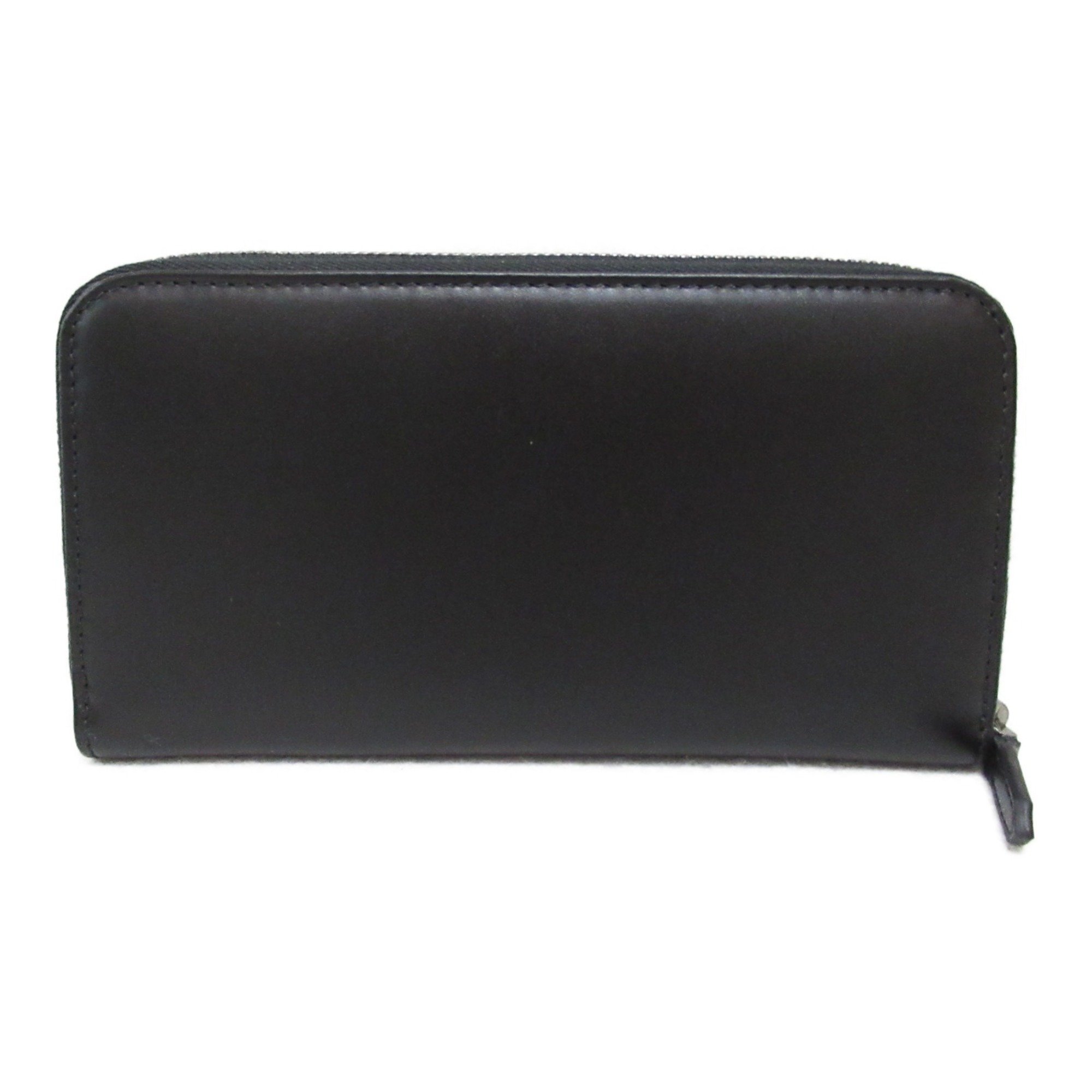 BVLGARI Round long wallet Black leather 282778GRAIN