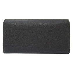 BVLGARI Bifold long wallet Black Calfskin (cowhide) 30414