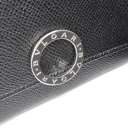 BVLGARI Bifold long wallet Black Calfskin (cowhide) 30414