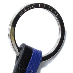 BVLGARI Key ring Black Blue Calfskin (cowhide) 288596