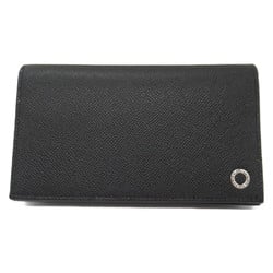 BVLGARI Bifold long wallet Black leather 30398